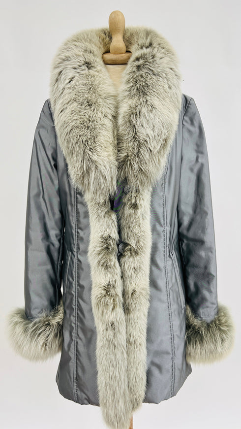 Piumino argento metallizzato