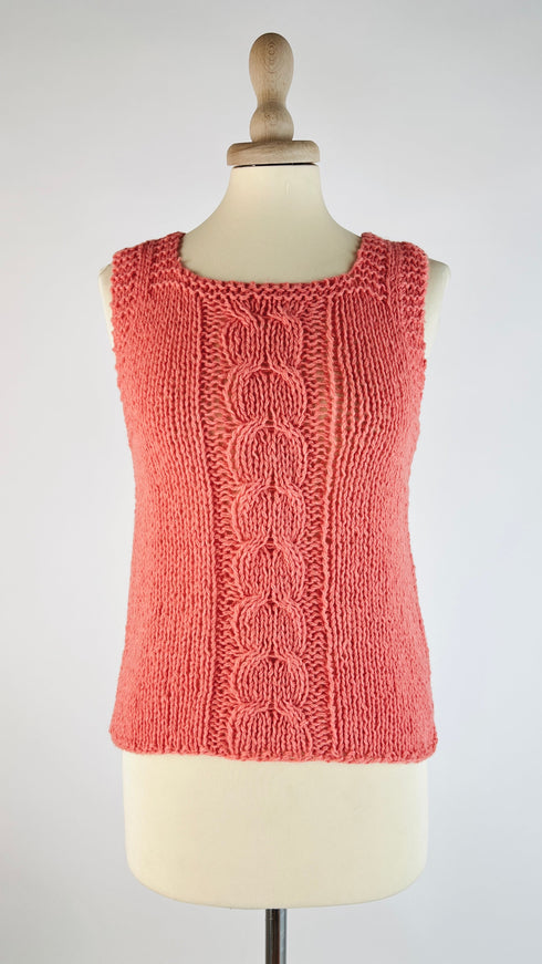 Smanicato in maglia con treccia