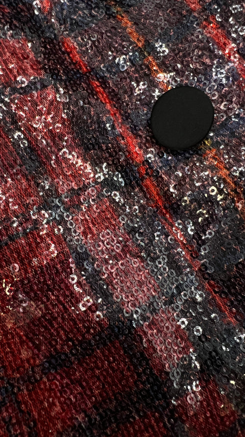 Giacca tartan paillettato