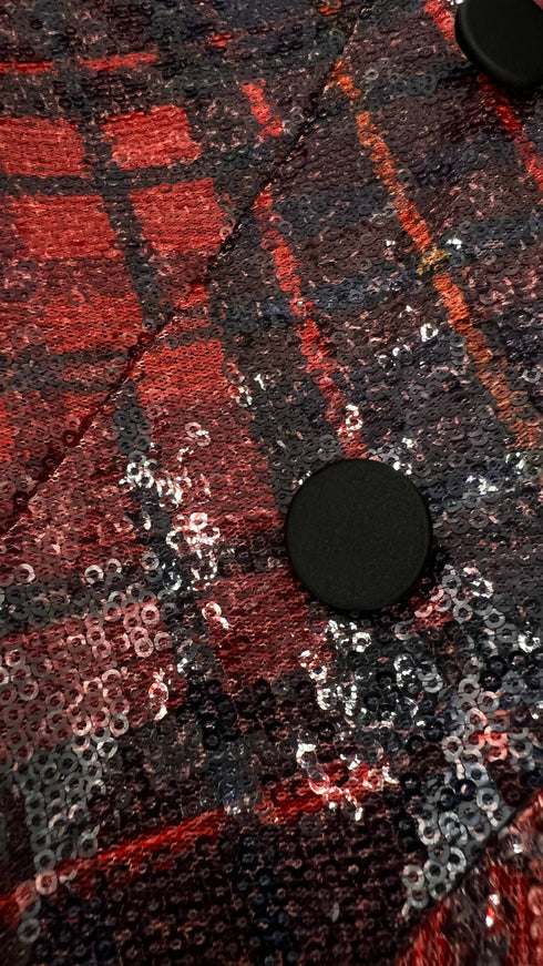 Giacca tartan paillettato