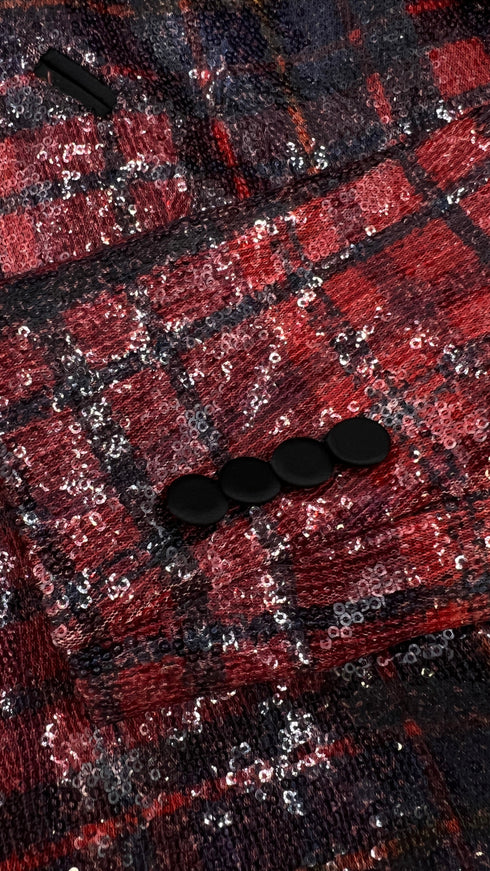 Giacca tartan paillettato