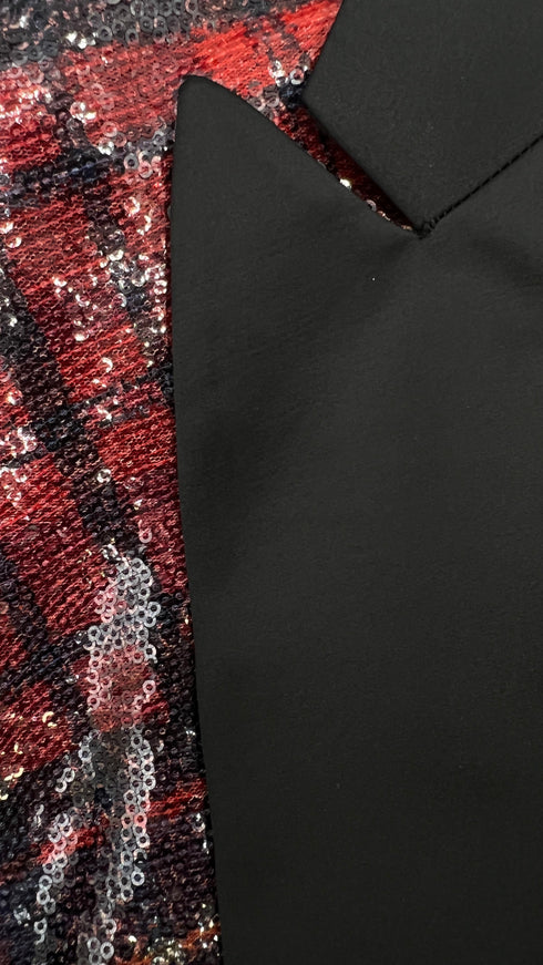 Giacca tartan paillettato