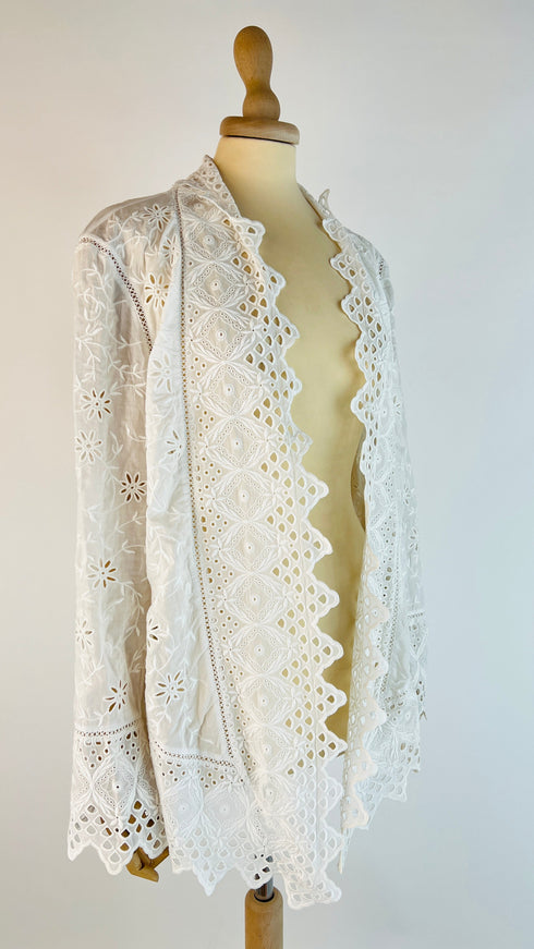 Cardigan in pizzo Sangallo