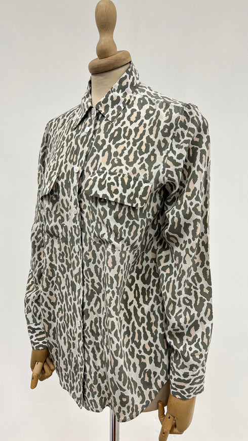 Camicia animalier in seta
