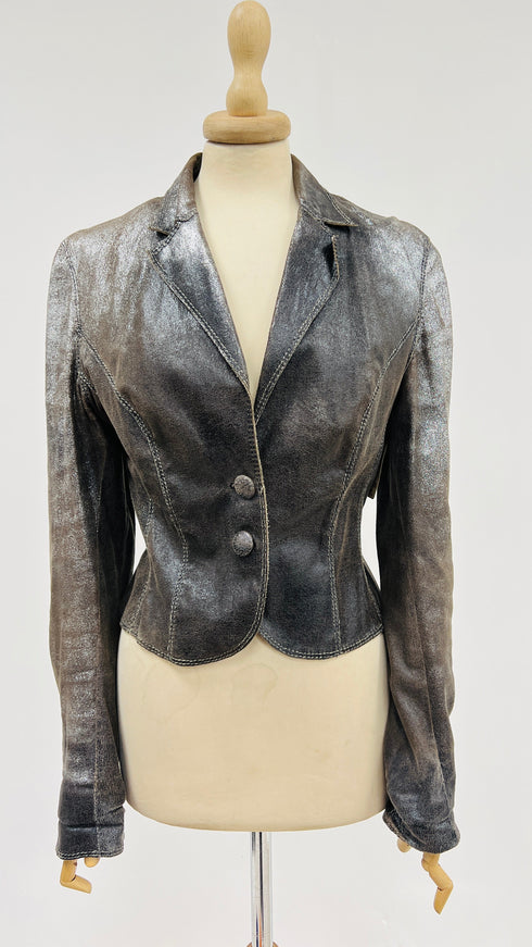 Blazer in pelle metalizzata vintage