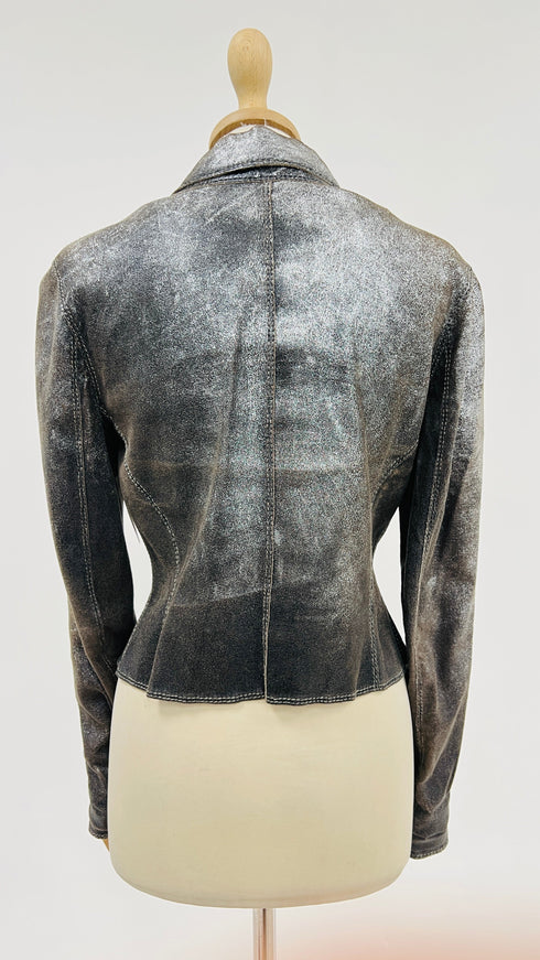 Blazer in pelle metalizzata vintage