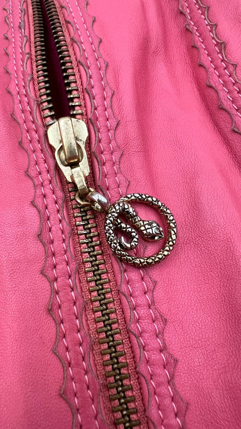 Giacca vintage pelle rosa