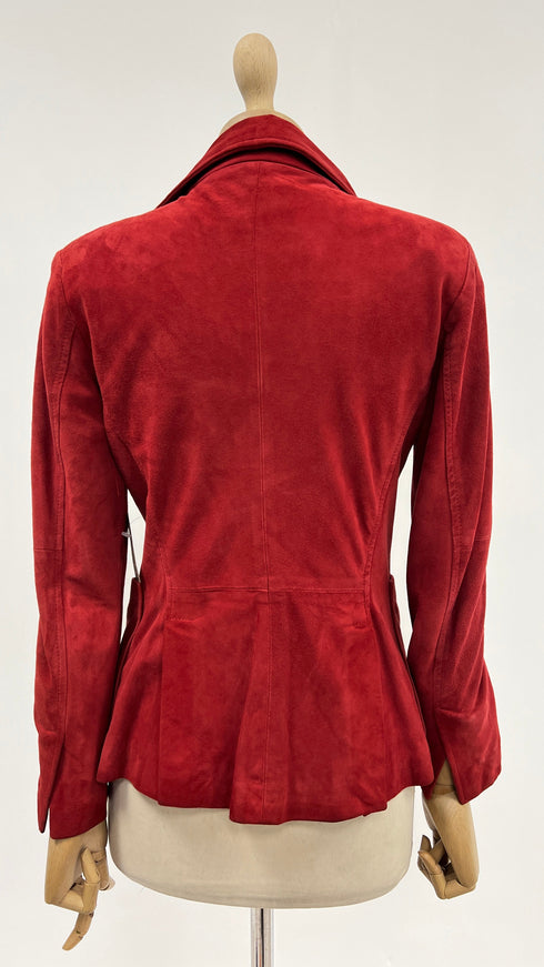 Blazer in suede rosso
