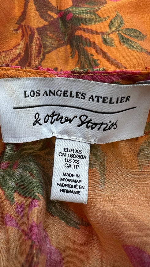 Blusa girocollo a fiori