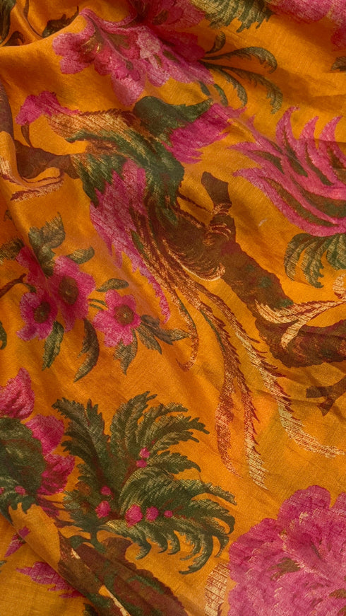 Blusa girocollo a fiori