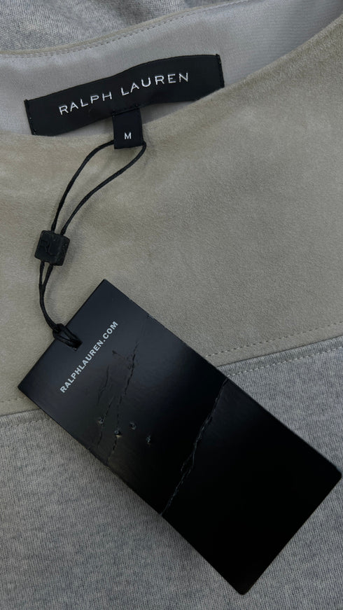 Abito corto in suede e jersey