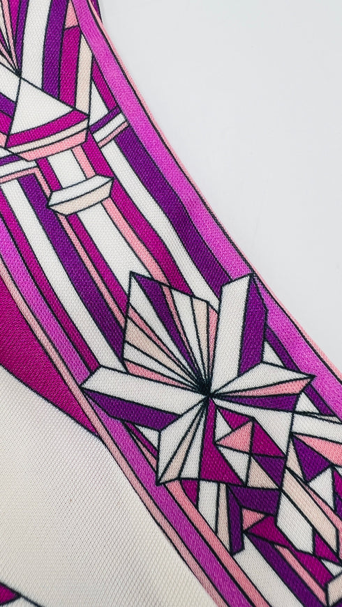 Abito monospalla corto stampato