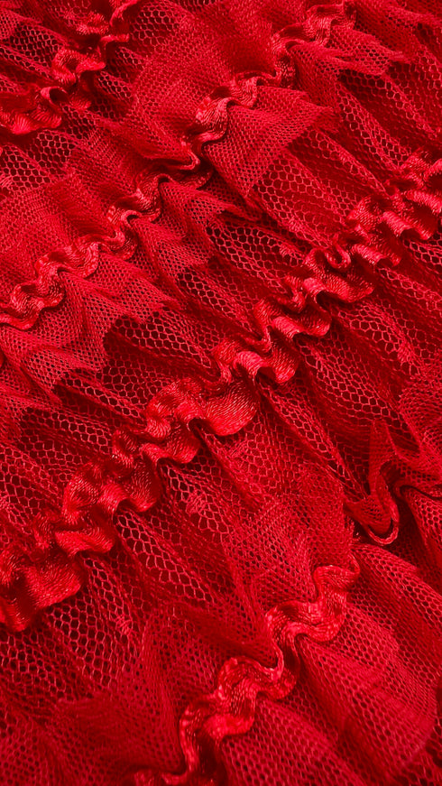 Abito corto con ruches