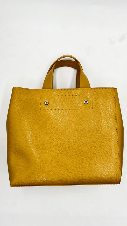 Borsa a mano in pelle gialla