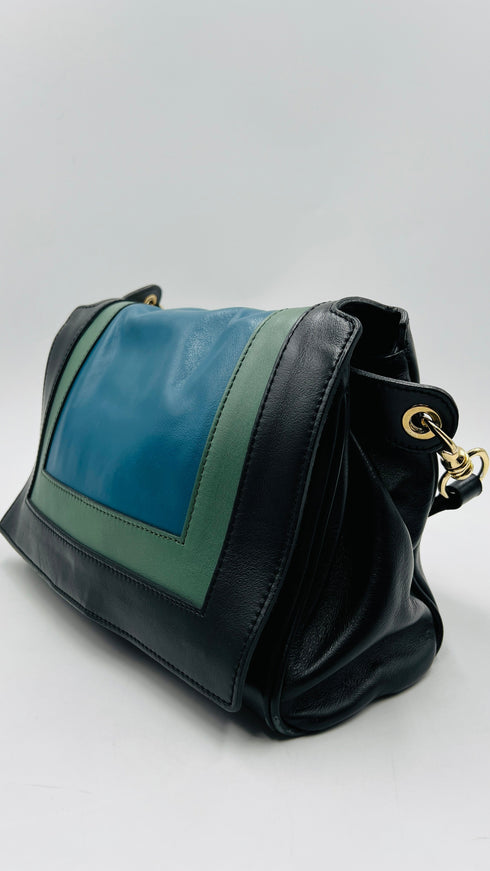 Borsa nera color-block