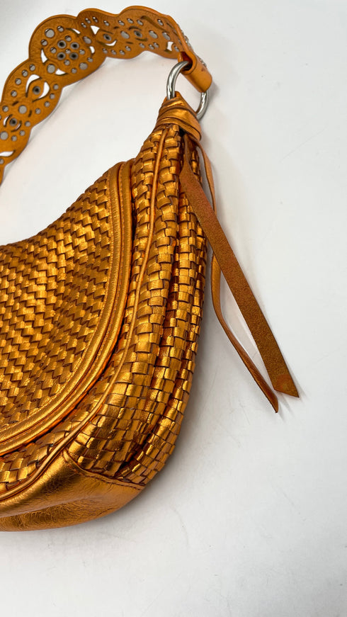 Borsa metallizzata arancione