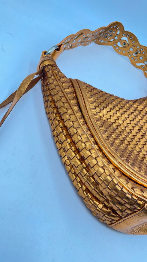 Borsa metallizzata arancione