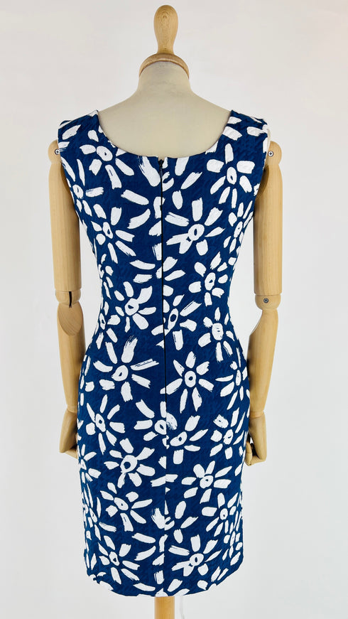 Completo giacca e abito stampa fiori bianchi