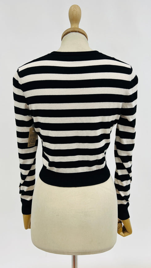 Cardigan cropped righe