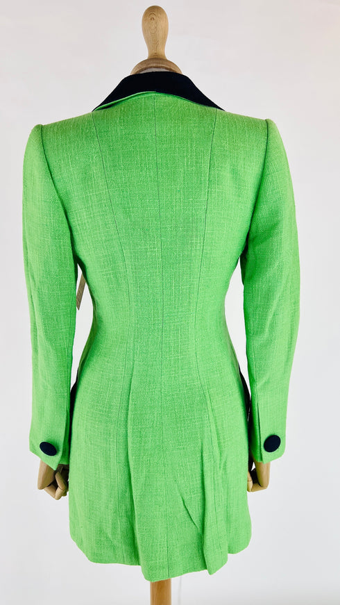 Completo in tweed verde e blu