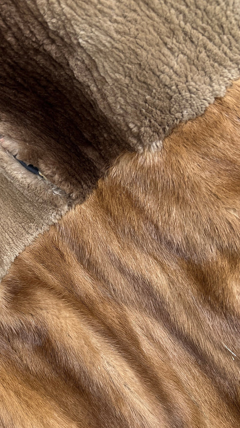 Cappotto patchwork pelliccia