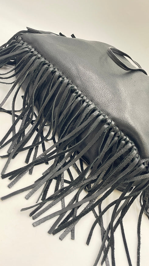 Borsa a spalla con frange