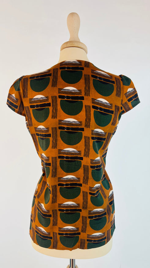 Top arricciato fantasia