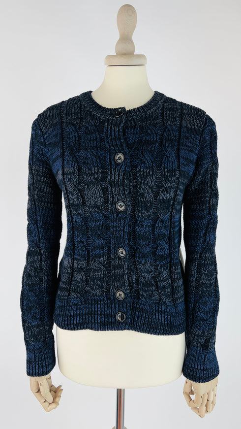 Cardigan in cotone inserto pizzo