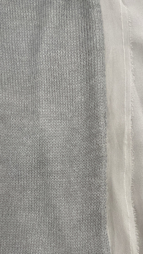 Cardigan lungo doppio tessuto