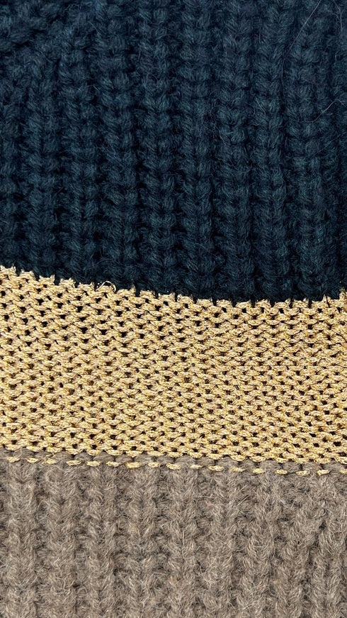 Collo alto colorblock