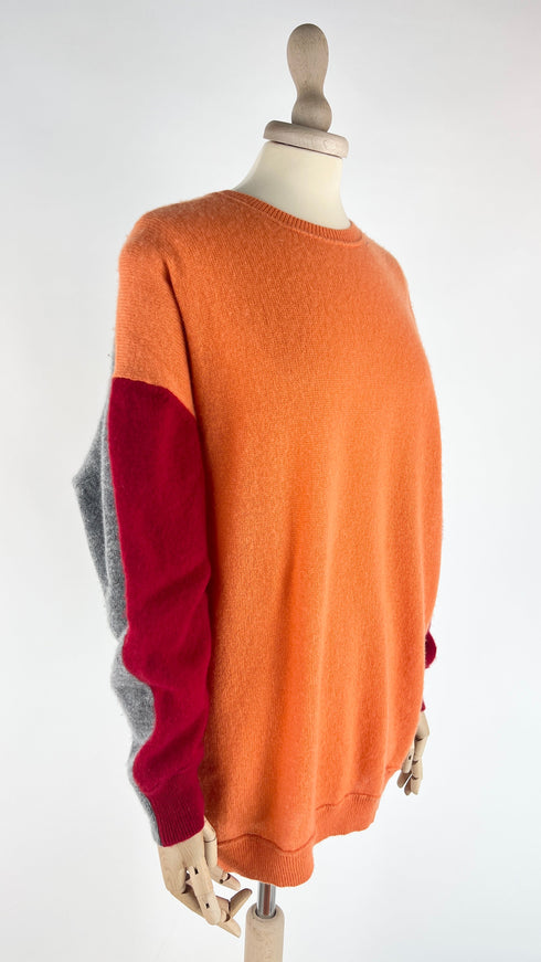 Maglia colorblock in cashmere