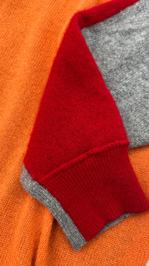 Maglia colorblock in cashmere