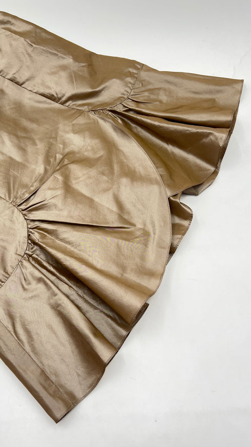 Abito corto a ruche in seta