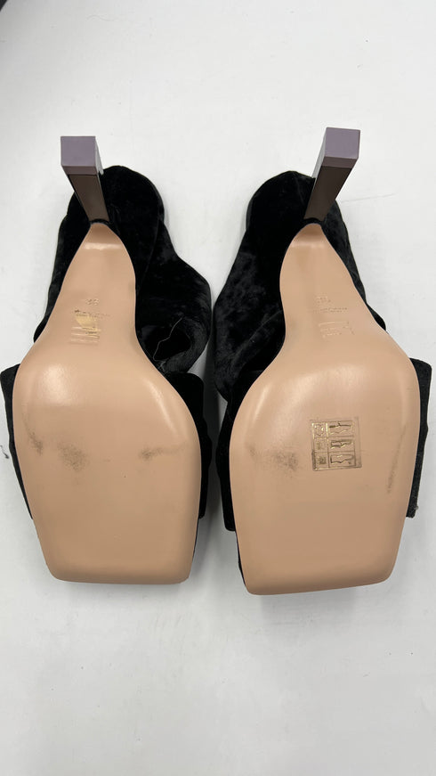 Sandali annodati effetto velluto