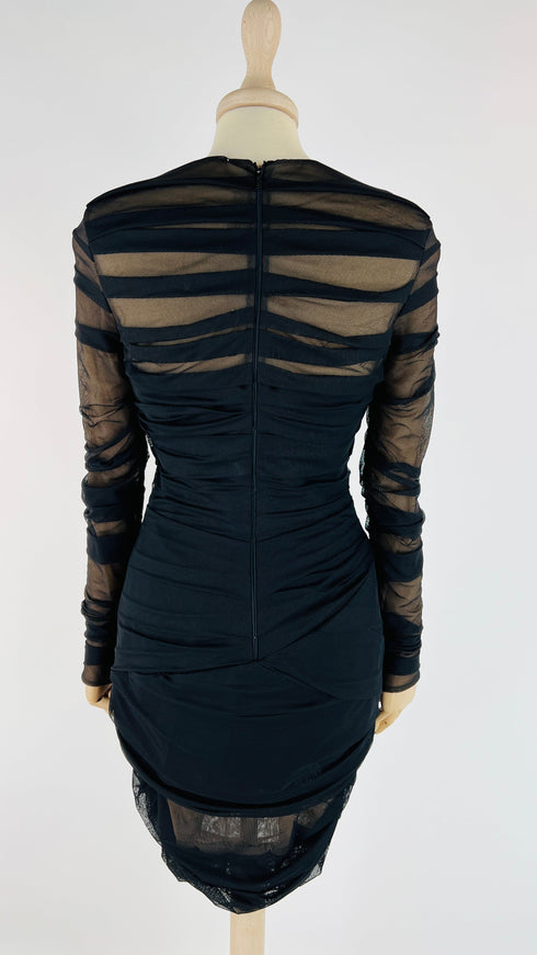 Tubino nero drappeggiato