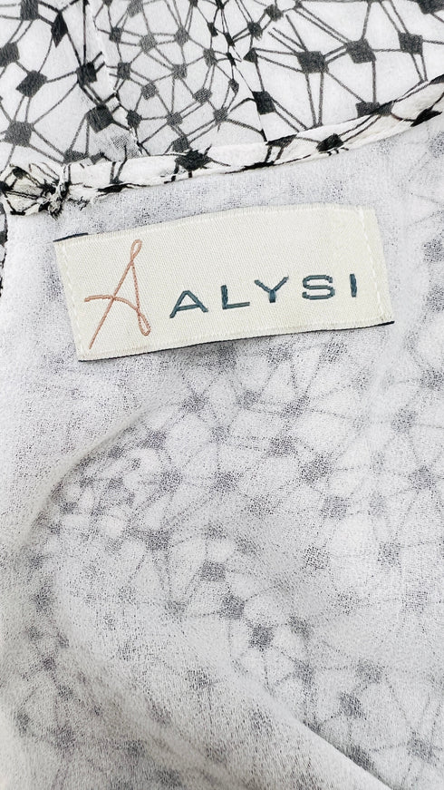 Top seta stampa astratta