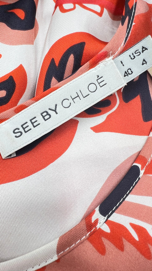 Abito corto paisley di seta