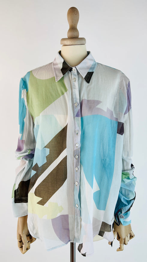 Camicia motivi geometrici in cotone
