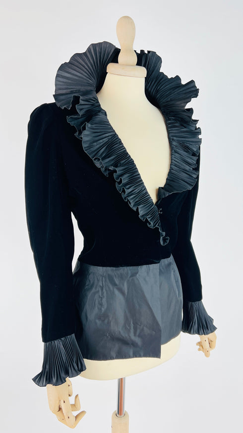 Blusa vellutto con rouches