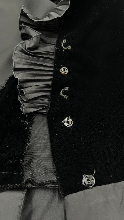 Blusa vellutto con rouches