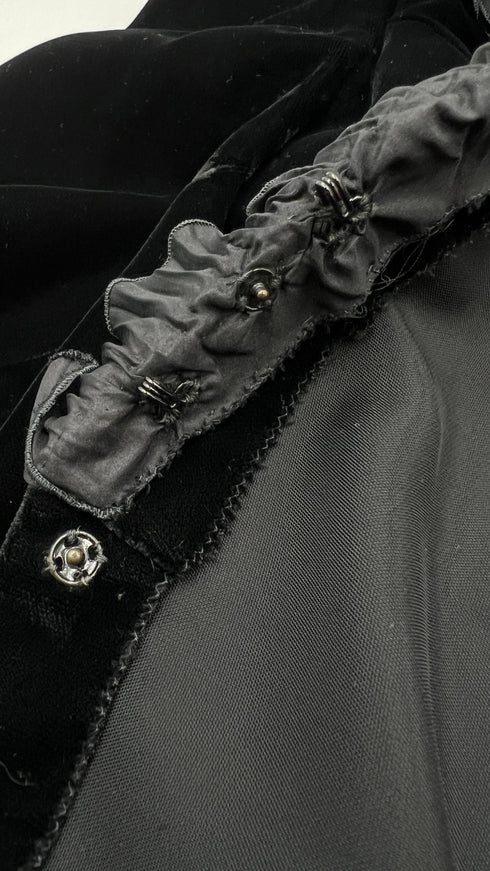 Blusa vellutto con rouches