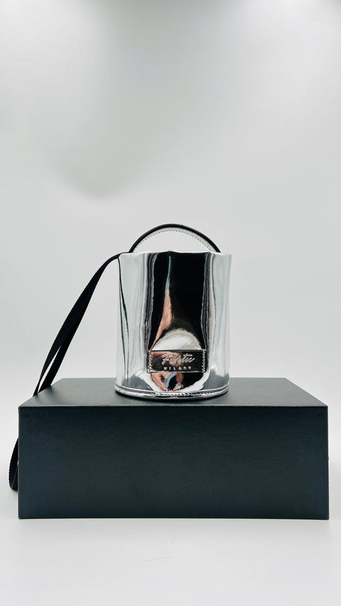 Borsa secchiello argentata