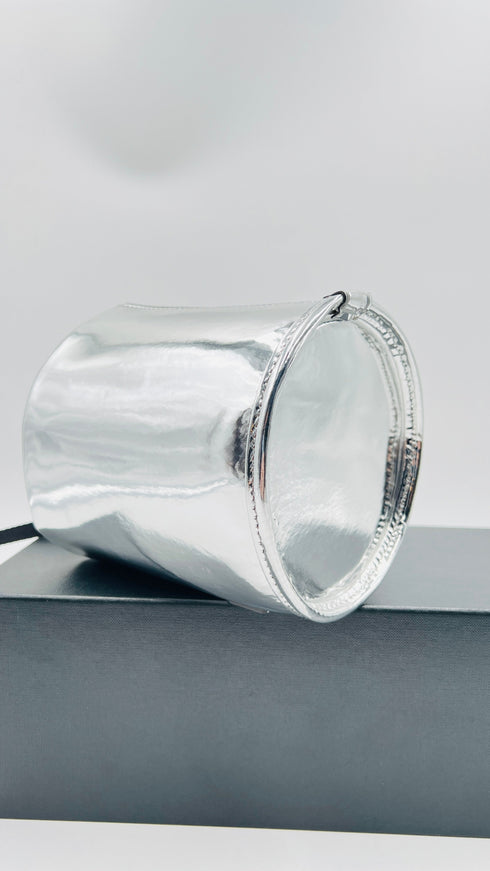 Borsa secchiello argentata