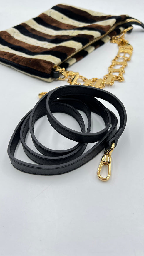 Borsa in velluto a righe