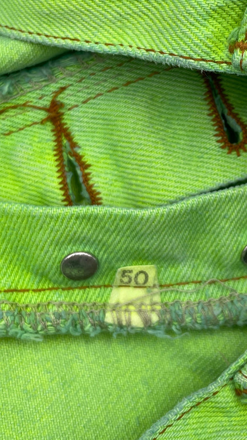 Shorts denim acid-green