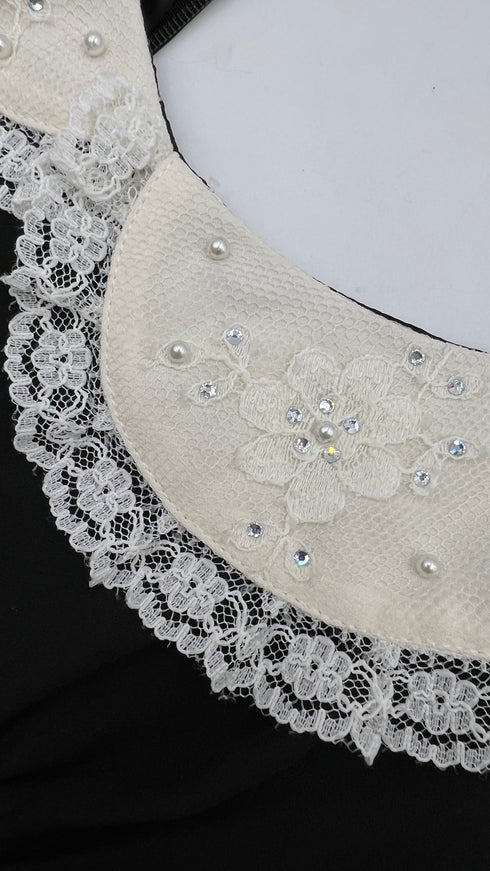 Abito midi collo pizzo