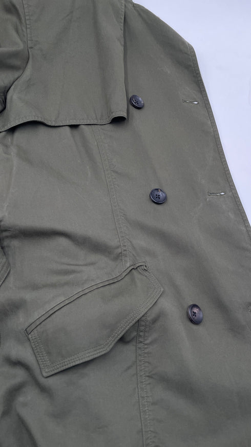 Trench verde sfoderato