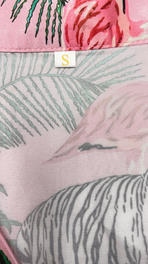 Camicia tigre e fenicotteri