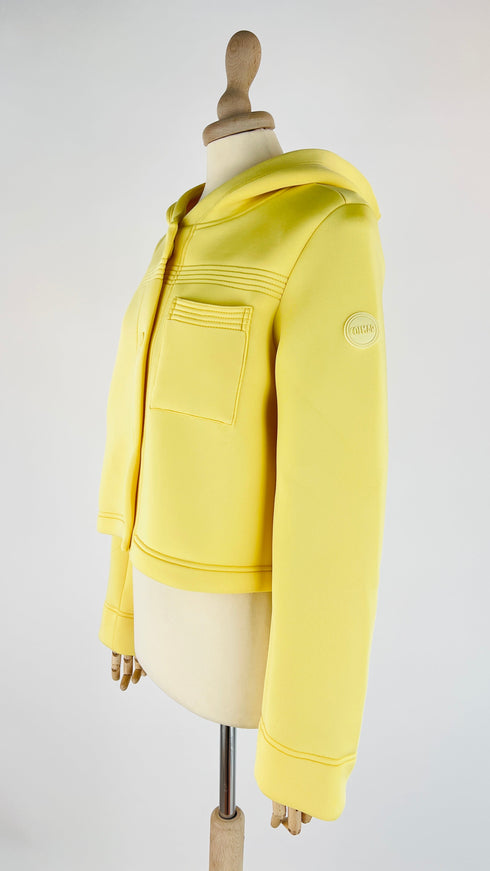 Giacca in neoprene con cartellino