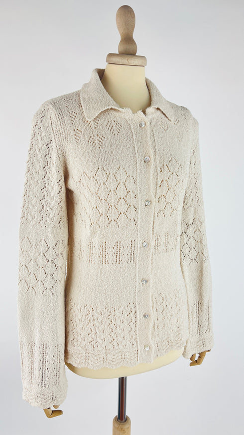 Cardigan motivo traforato